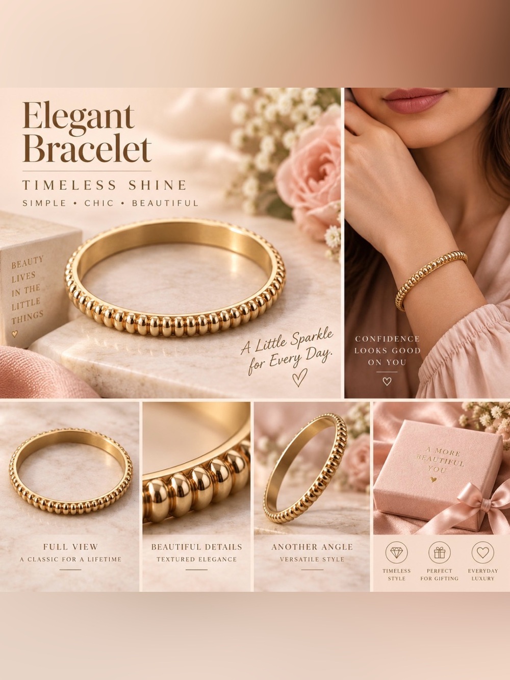 Gold Elegant Beaded Bracelet
